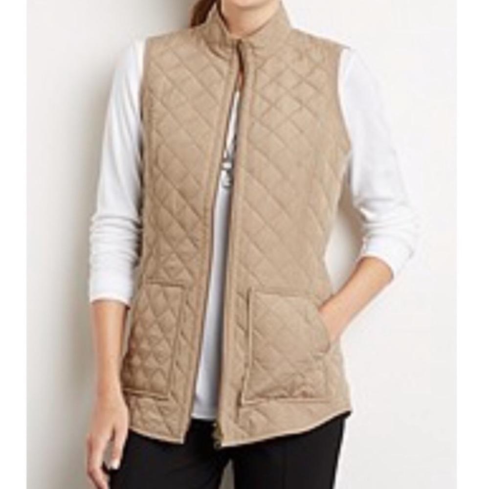 J. Jill Heritage Beige Lightweight Quilted Vest